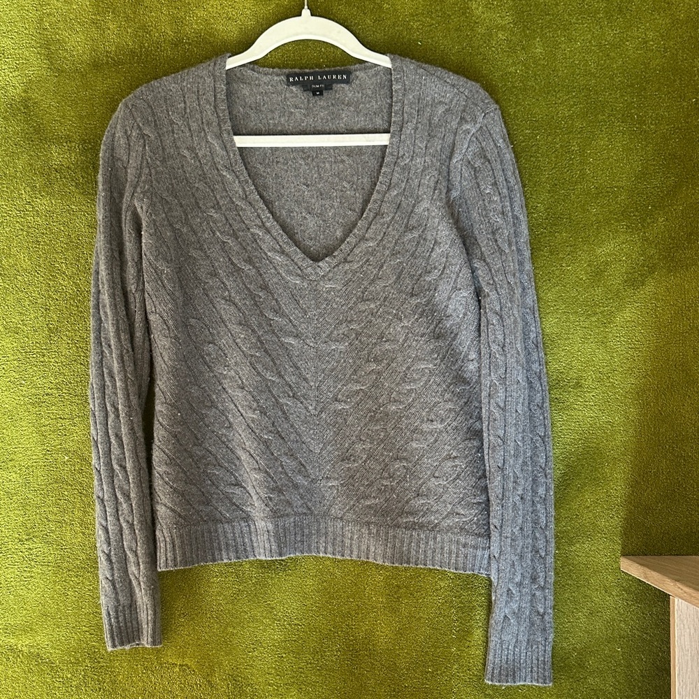 Ralph Lauren V-Neck Gray Sweater